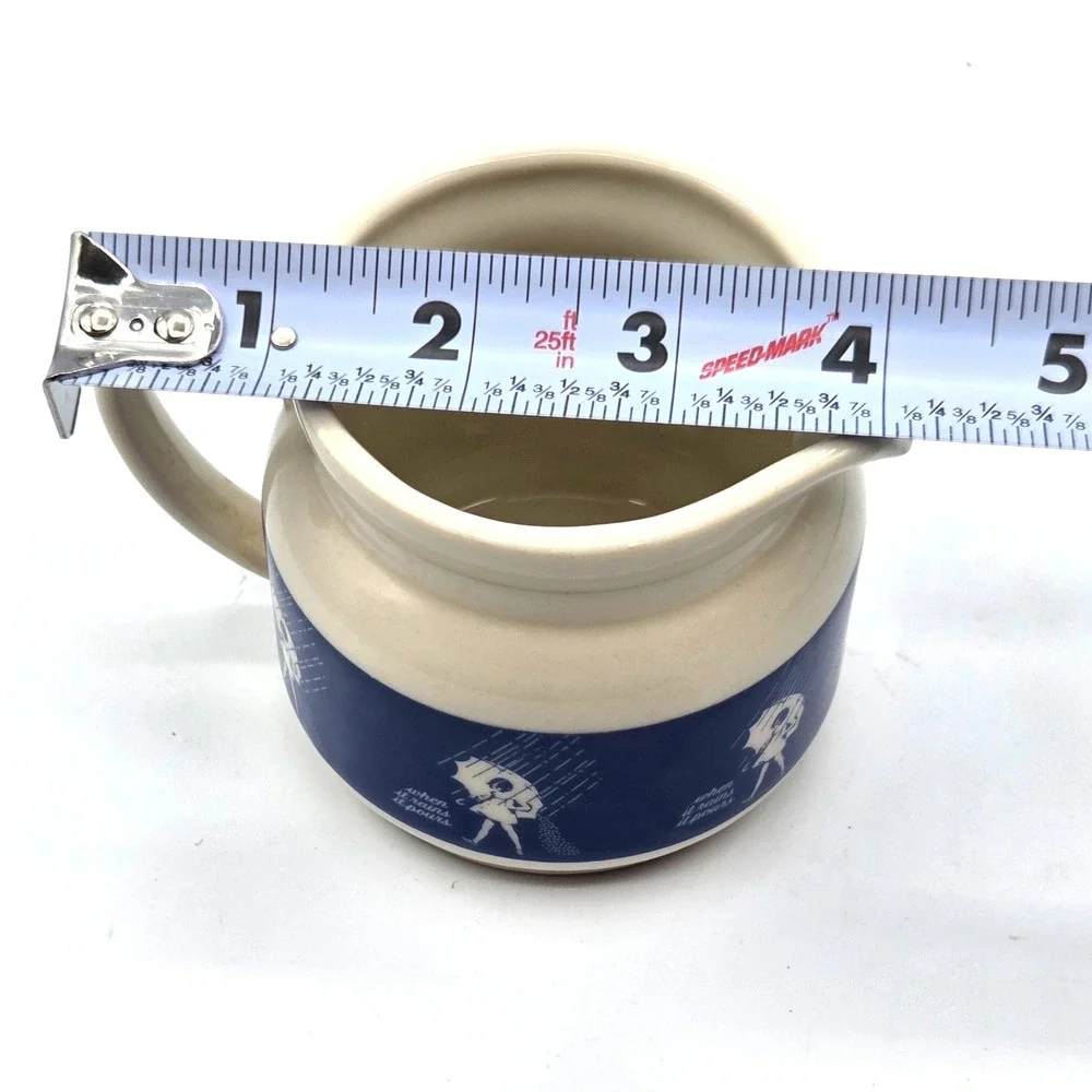 Morton Salt Umbrella Girl When It Rains‎ It Pours Ceramic Creamer Vintage 1960's